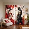2Pcs Japanese Samurai Geisha Printed Curta, Designed For Light Filtering, Quality Material, Ideal For Japanese-Style Home Win