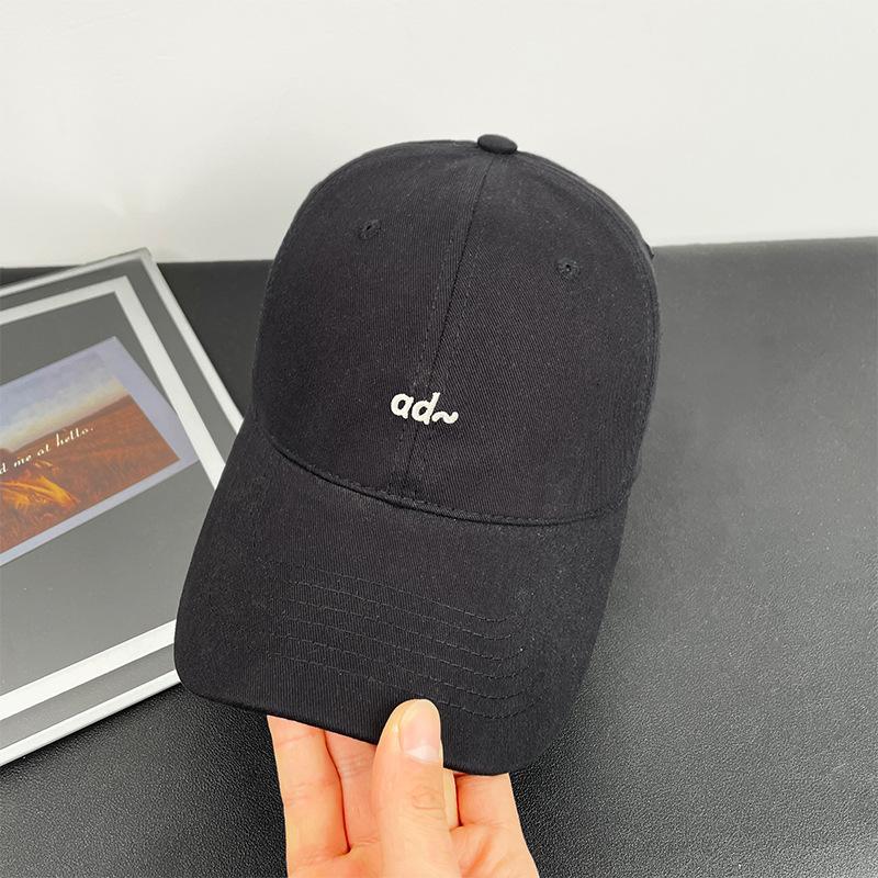 Solid color baseball cap for women, spring and summer embroidered soft-top sunshade cap, student outdoor versatile sun protection cap for men