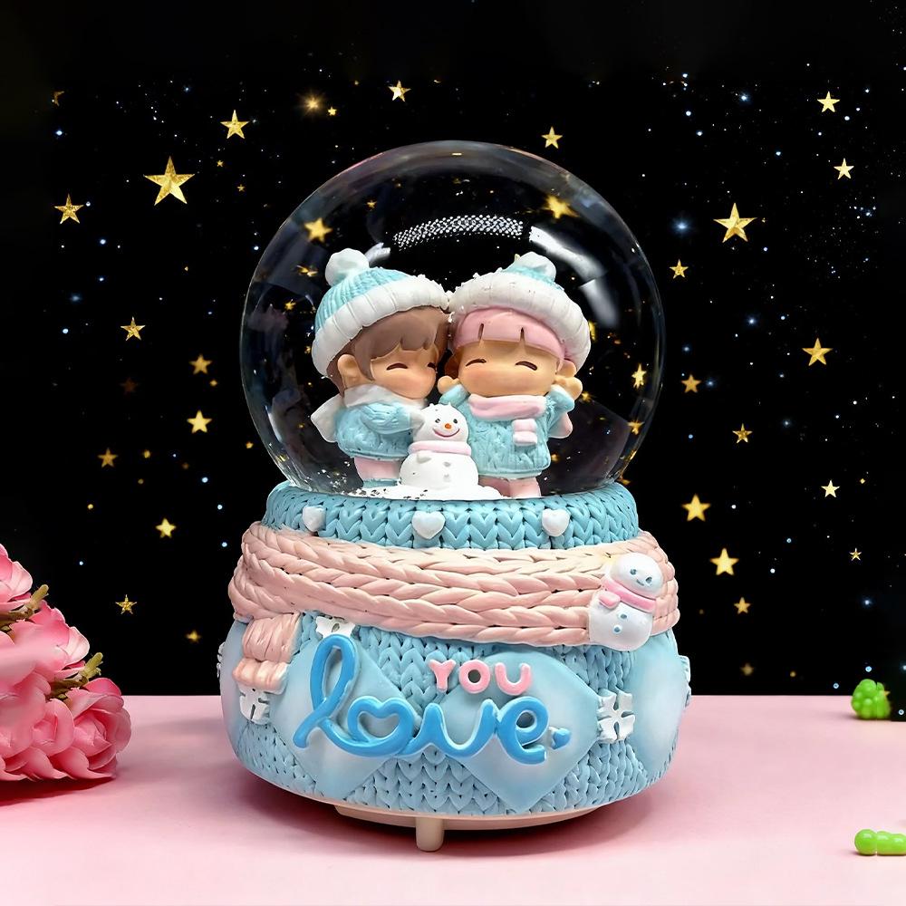 Dreamy Unicorn Crystal Ball Luminous Music Box - Snowflake Gift for Best Friend, Creative Qixi Present