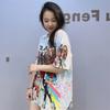 2025 Fashion Printed T Shirts for Women Summer Clothes Casual Colorful Character Diamonds Beading Female Short Sleeve Tops Tee