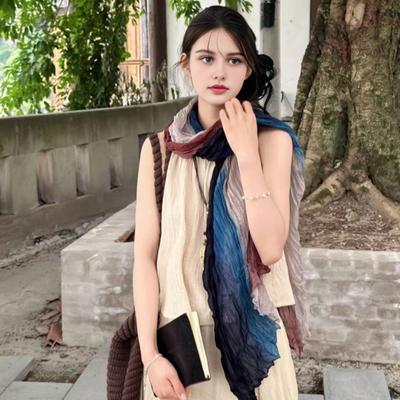 Damen Schal Herbst Winter Batik Schal Weiche Glatte Textur Allwetter Stola Vielseitiges Outdoor-Accessoire