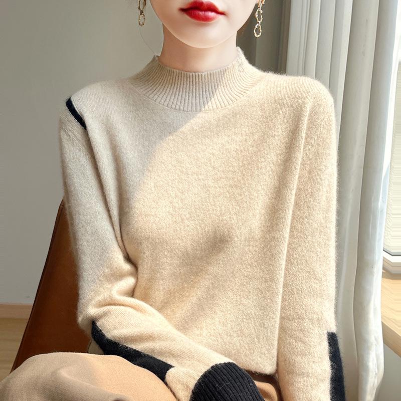 2024 Women's Autumn-Winter Slim Fit Wool Turtleneck Long Sleeve Sweater Top