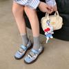 Cowhide Version~ Korean Version of Niche Design Ballet Sneakers Women's 2025 New Velcro 34-42 Shoes