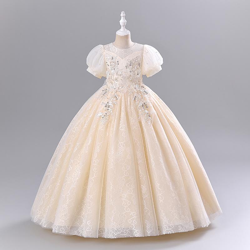 Dívčí roční dětské šaty Princezna Svatební šaty Květinová Show Performance Party Dress