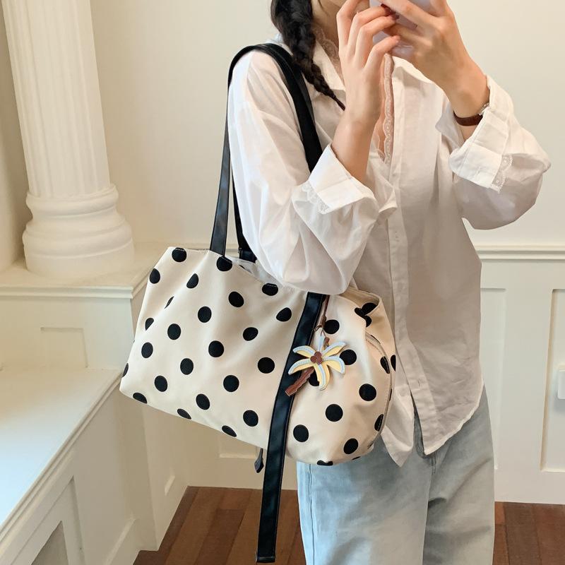 Korean Multi-Compartment Polka Dot Tote Bag Women'S New Fashionable Versatile Commuter Large-Capacity Portable Shoulder Bag