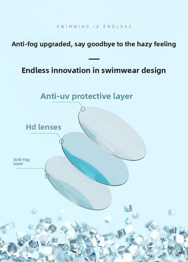 Large-Frame High-Definition With Integrated Earplugs Kids. Anti-fog Spray Original Mini Polarized Swimming Goggles Custom Screen