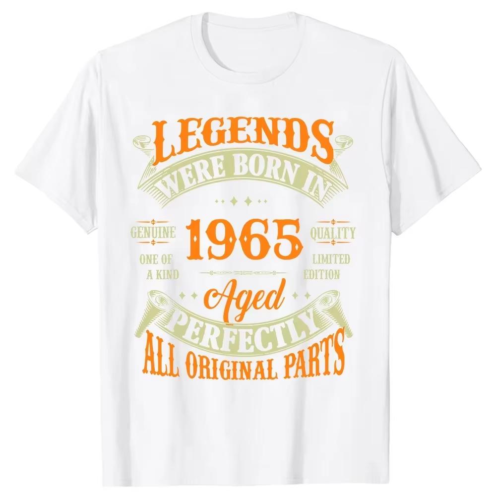 2025 Funny 60th Tee Vintage Legends Born in 1965 60 Years Old Party T Shirts Summer Cotton Birthday Gift Idea T-shirt Women Men