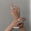 Korean & Japanese Sweet Butterfly Adjustable Ring for Women - Retro Exaggerated Hip Hop Punk Style, Trendy Open Index Finger Ring