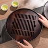 Chinese Circular Bamboo Tray Household Coffee Beverage Serving Retain Water Tray Kettle Tray Kitchen Accessories