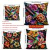 2D Bohemian Hummingbird Floral Throw Pillow Covers Pattern Cushion Cover Suitable For Sofa Bedroom Car Pillow Cover