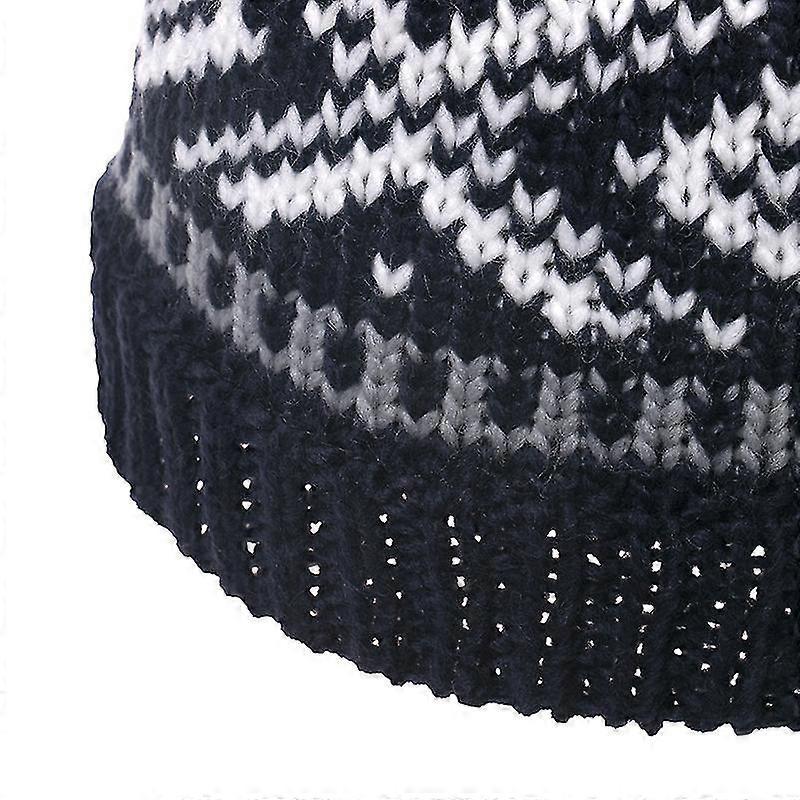 Pom Pom Beanie, Black And Gray Water Resistant Beanie