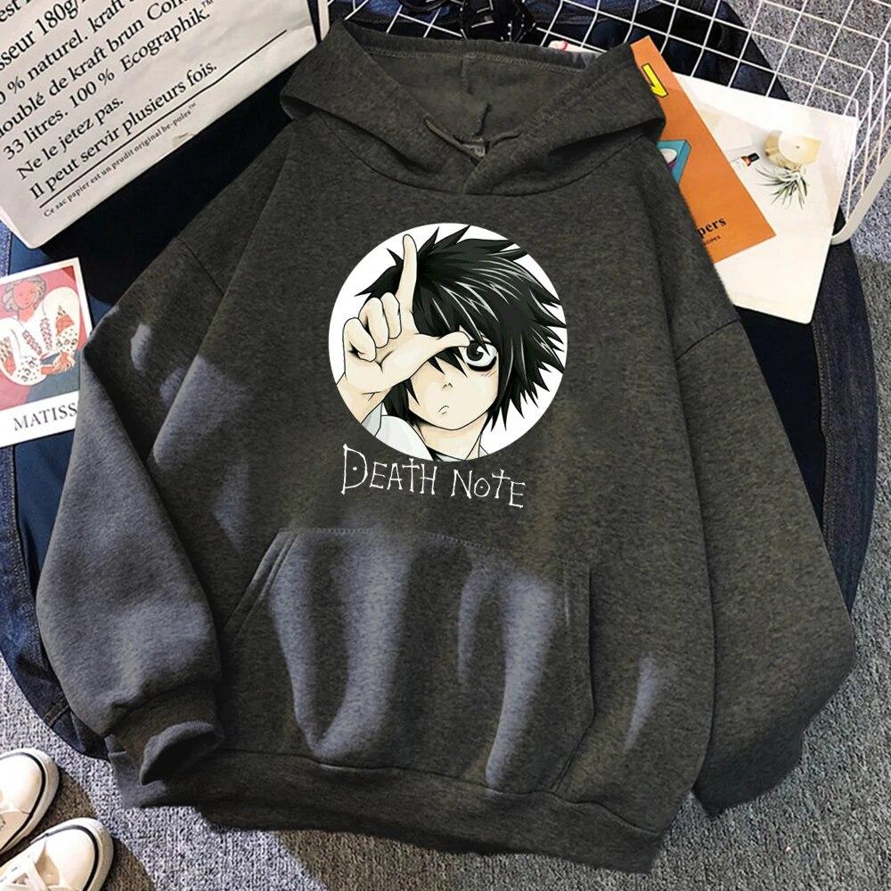 Popular Japanese Unisexga Death Note L·Lawliet Hoodies Unisex Anime Hoody Fashion Streetwear Loose Oversize Sweatshirts Fleece Clothes