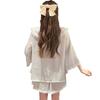 Pajamas women's spring and summer thin summer new ice silk sweet doll collar medium sleeve shorts loungewear set