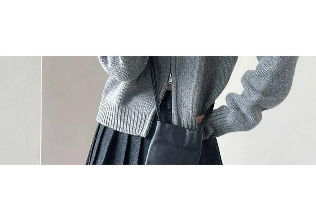 Women's 100% Pure Wool Double-Ply Cardigan - Short, Thickened Autumn/Winter Sweater