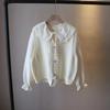 Spring 2025 Korean Style Women's Peter Pan Collar Blouse + Knit Vest Set