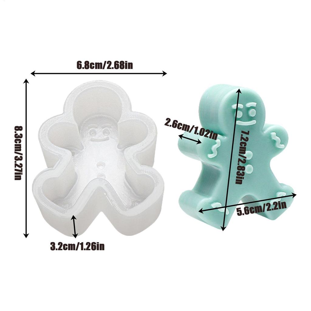 Reindeer Silicone Candle Molds Christmas Tree Gingerbread Man Scented Candle Making Supplies DIY Soaps Mould Home Decor