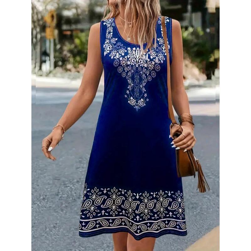 Fashion Sleeveless 3D Printed Women Mini Dresses Summer O-Neck Street Female Loose Dress Casual Dress Y2k Ladies