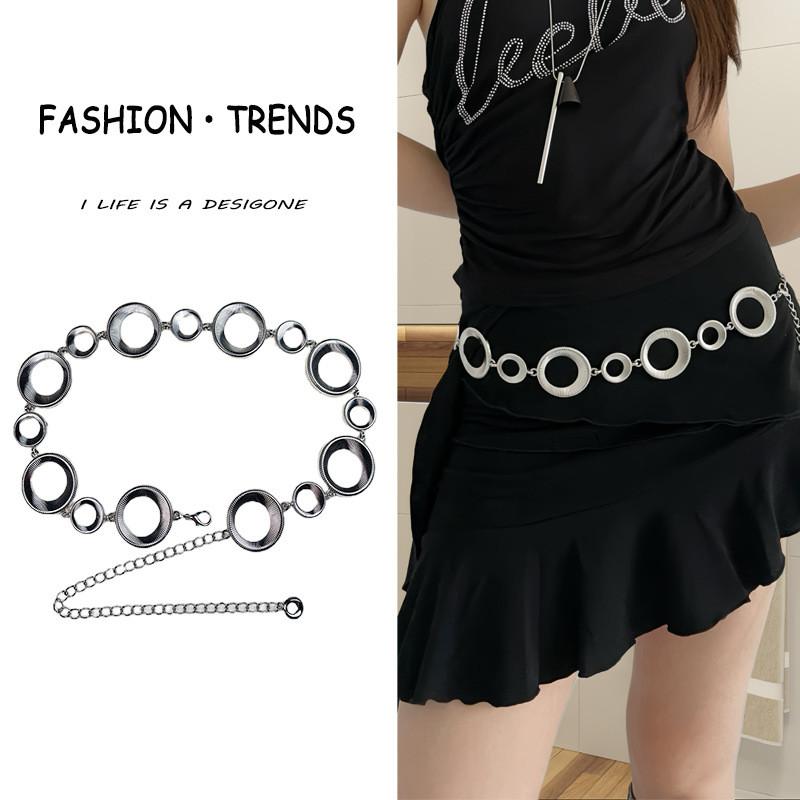 Womens Silver Gold Metal Waist Chain With Hook Closure For Casual And Party Wear
