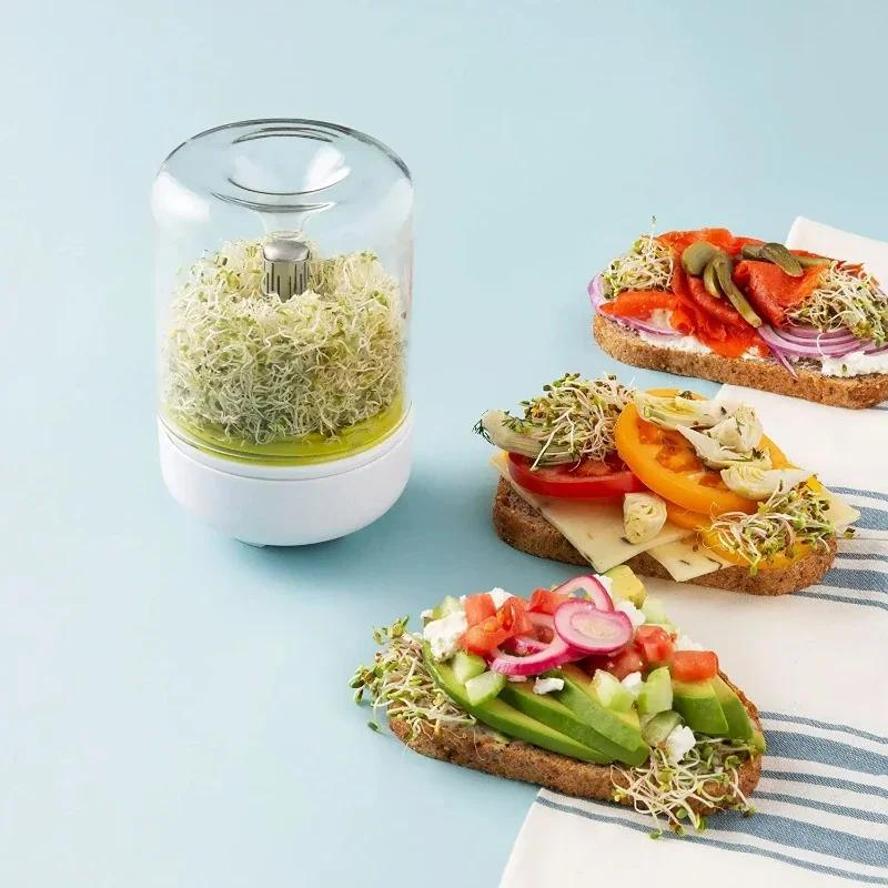 Germogliatore da Banco Kit per la Coltivazione di Germogli Riutilizzabile Domestico Cucina Piante di Fagioli Sistema di Germinazione Sementi Contenitore per Raccolto Forniture
