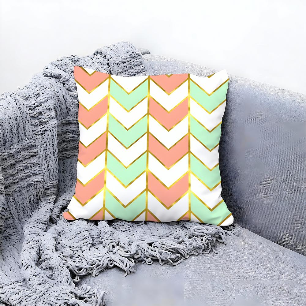 Modern Herringbone Pattern Style Cushion Cover Premium Comfort Reversible Pillow Cove in One Design for Any Room Car Interior