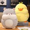 Hand-Warmer Yellow Duck Shark Plush Toy & Blanket - Cute, Soft, Insertable, Ideal for Nap Time or Air-Conditioned Rooms