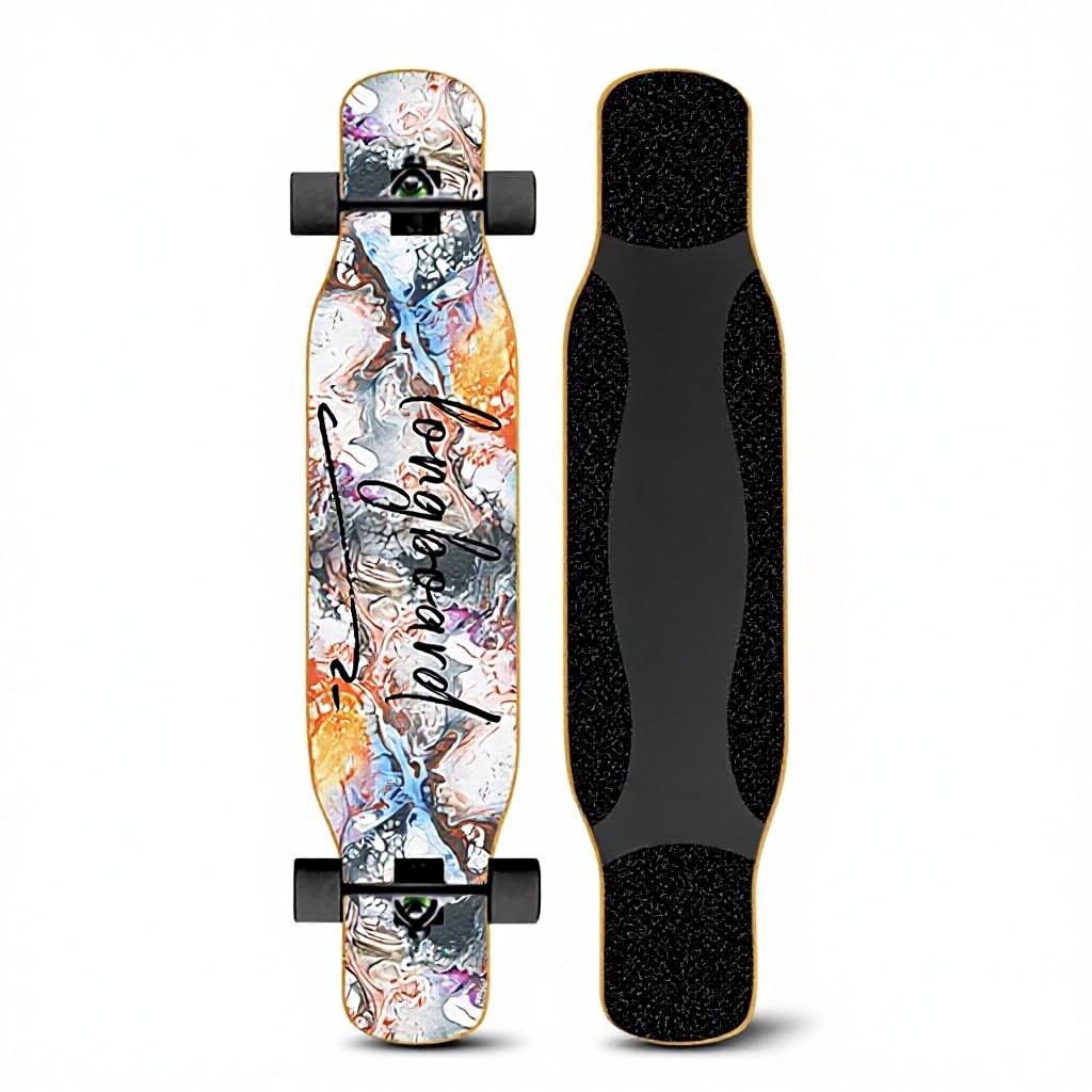 46IN Big Longboard Skateboard Boys Girls Beginners Adults Four-Wheel Street-Style Professional Double Rocker Maple Wood Dyed