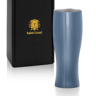 SaintGraal Beer Glass, Highball Tumbler, Vacuum Insulated, Father's Day Gift, Birthday Gift, Stylish Gift for Men, 500ml (Gray)