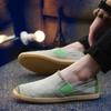 New Breathable and Comfortable One Step Fashion Men's Canvas Anti Slip LightweightDriving Shoes Sneakers Men