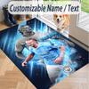 Custom Text Printed Rug Erling Haaland Non Slip Floor Carpet For Home Room Decor