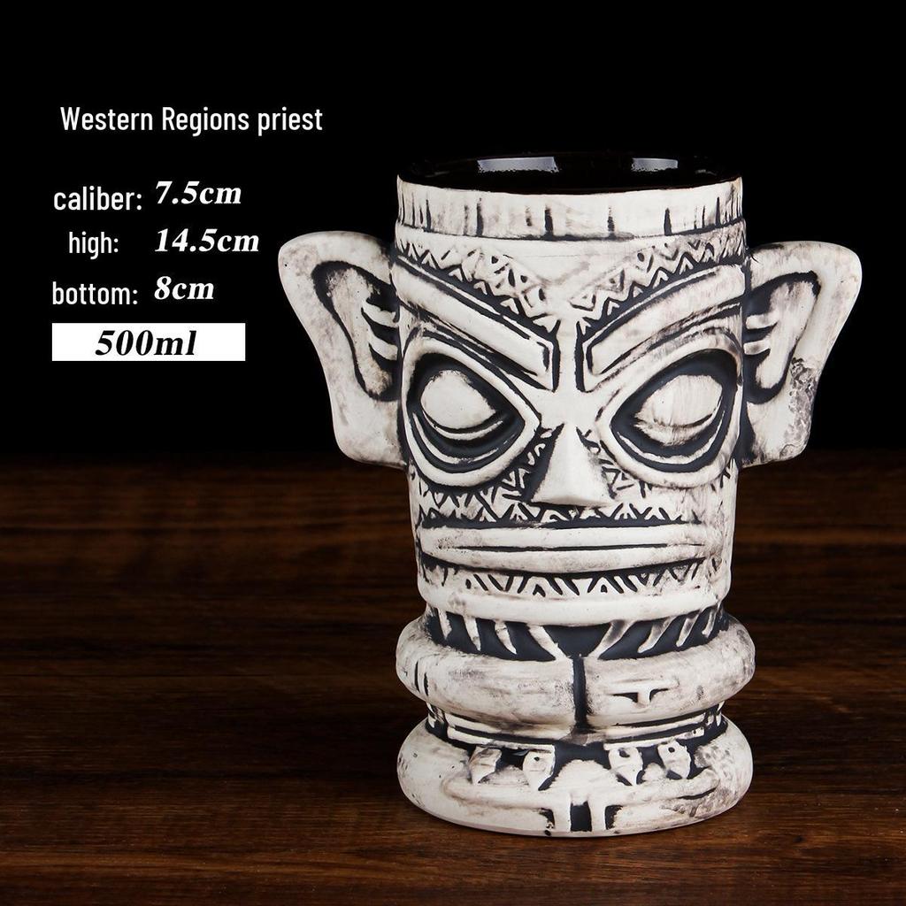Hawaiian Tiki Zombie Skull Ceramic Cocktail Glass