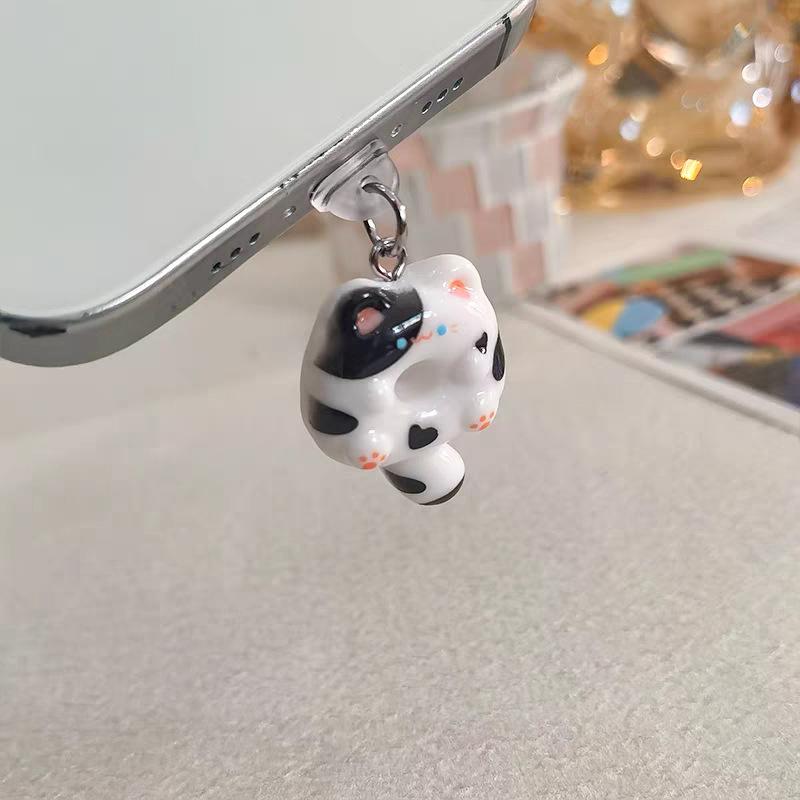Charging Port Dust Pendant Charming Phone Dust Plug Donut Dust Plug Resin Resin Phone Pendant For Android Phones Charging Port