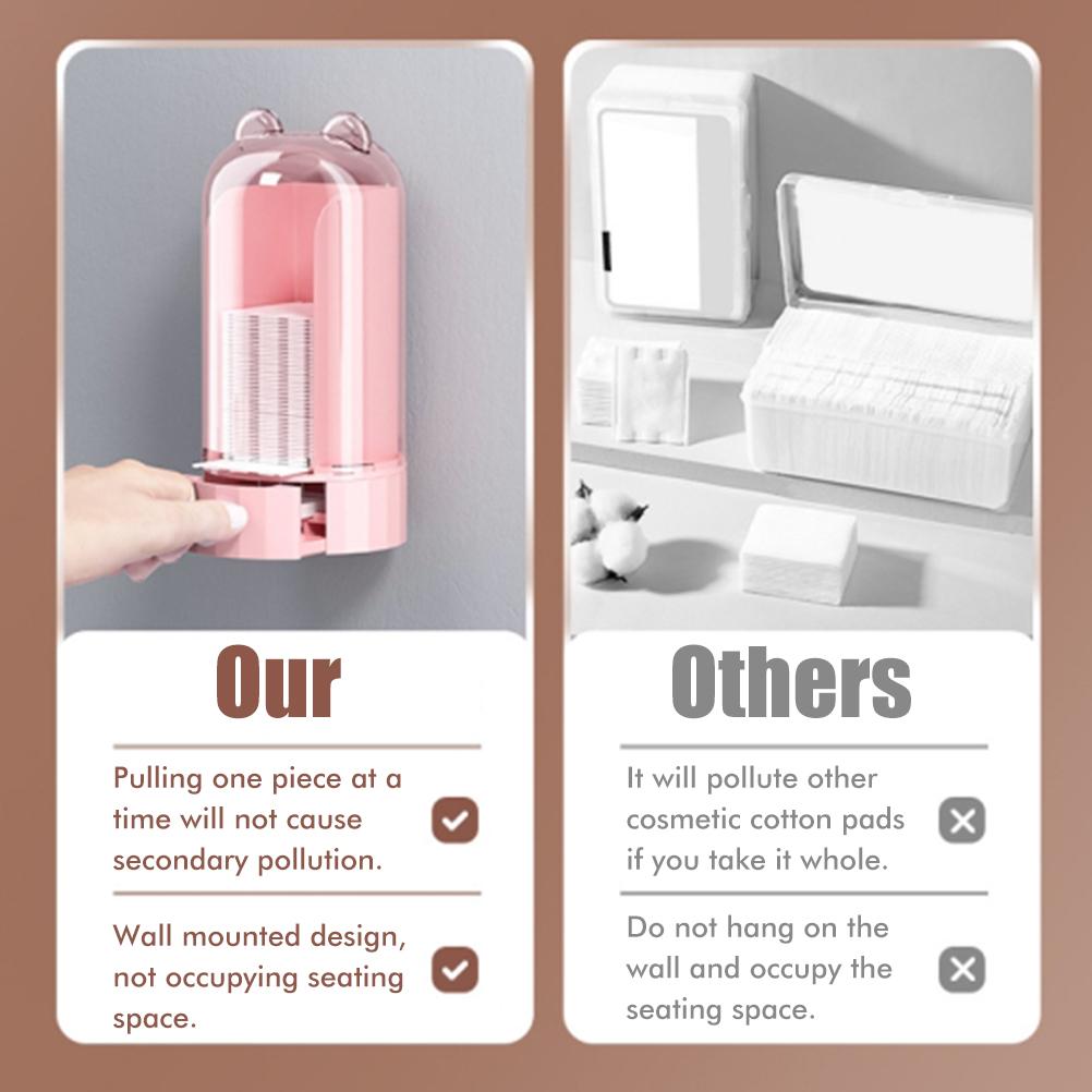 Automatic Cotton Pad Dispenser Press Out Makeup Cotton Holder Dispenser Cosmetic Cotton Pad Organizer