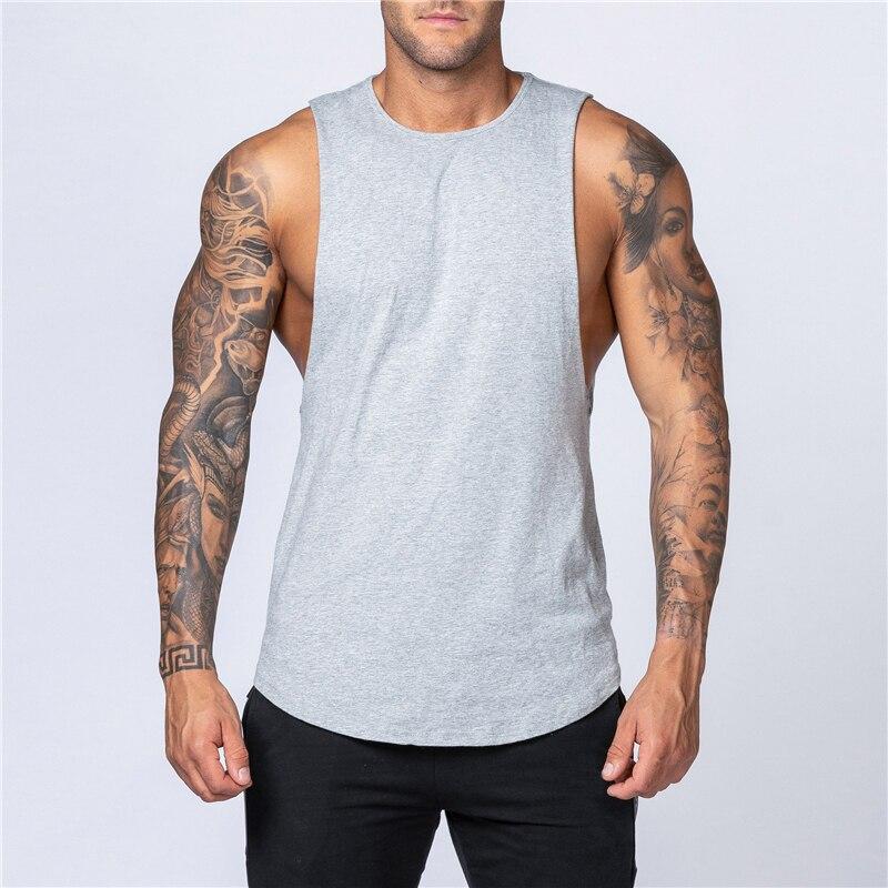 Do The Work  Pure Cotton O-neck Solid Color Men's Summer New Brand Gym Sports Bodybuilding Fitness Workout Breathable Vest