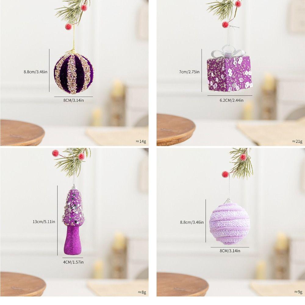 Purple Color Christmas Tree Ornaments Plastic Material Christmas Spheres Holiday Decor