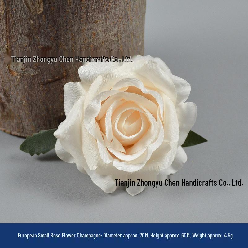 Champagne Silk Imitation Flowers for Hairpins, Hanfu Headdresses, Souvenirs, and Performance Accessories.