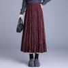 Elegant 2025 Autumn Women’s A-line Pleated Skirt with Elastic Waist – Korean Style
