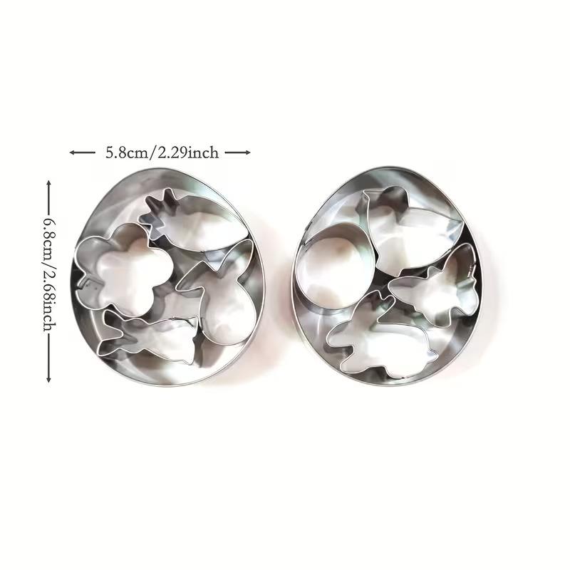 Stainless Steel Easter Cookie Cutter Set, 10-Piece Baking & Fruit Molds