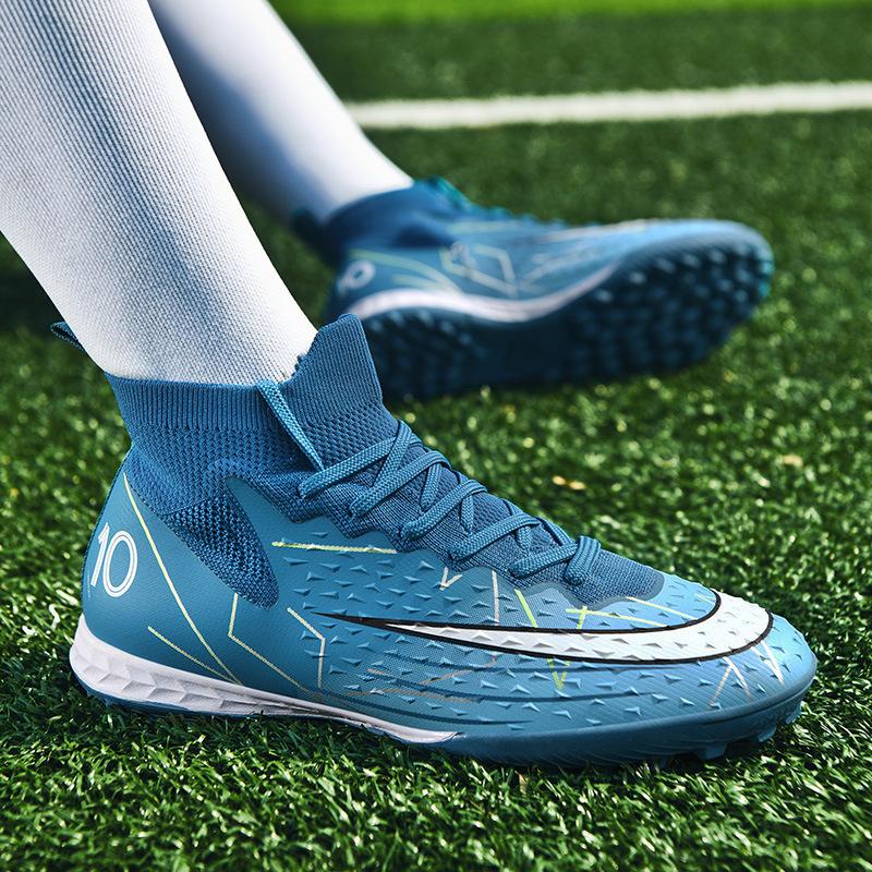 Flying woven football shoes men's broken nails AG long nails adult lawn student game training sports shoes
