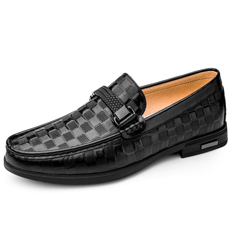 Men s Slip-On Leather Loafers: Cross-Border Casual Cowhide Shoes 43