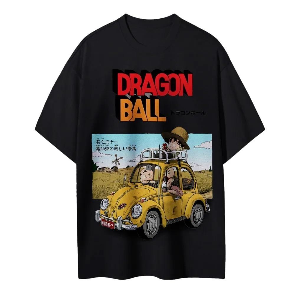 

Dragon Ball Men s Loose Version Cotton T-Shirt Retro Animation Printing Casual Summer Dress 2025 Summer 4XL