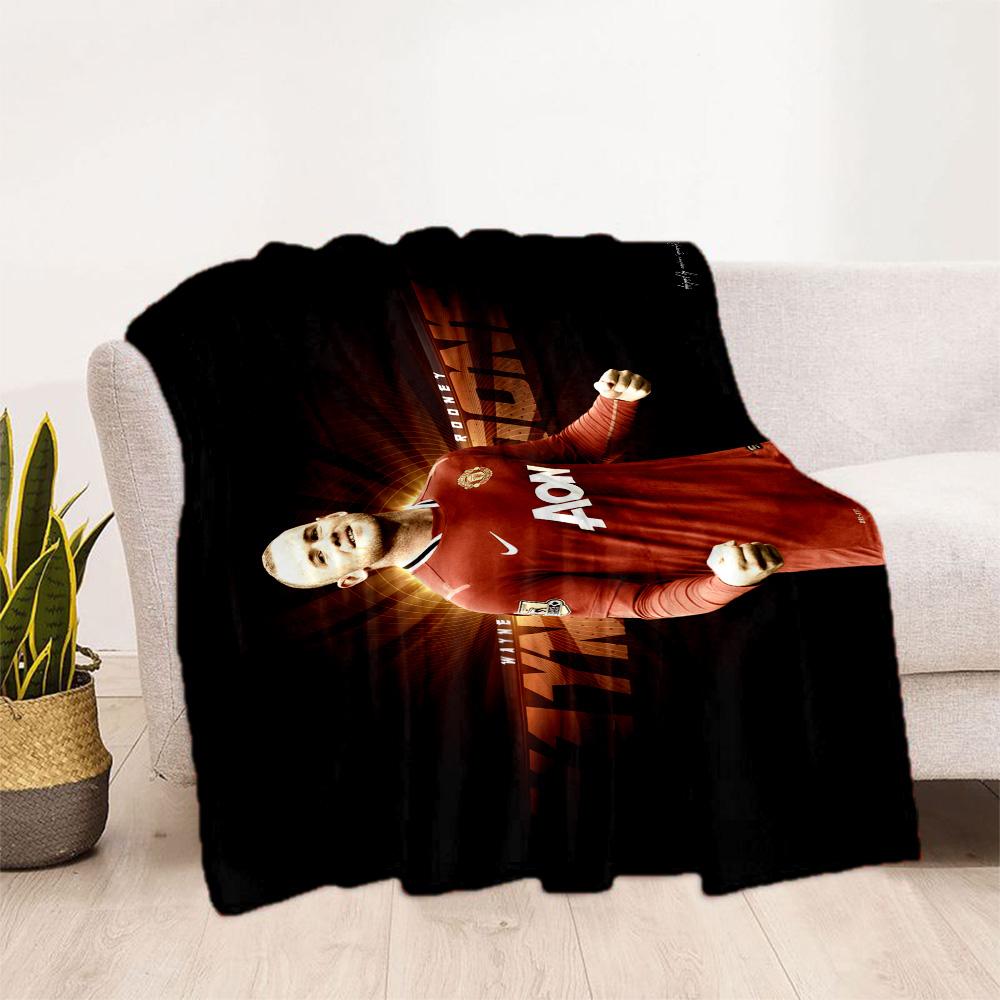 Soccer Player Action Blanket Comfortable Great for Bedding Office Chair Four Seasons Multipurpose Modern Unique Gift for Family and Friends Camping