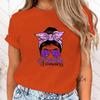 (High Quality T Shirt)new Alzheimer's Awareness Print T Shirts Women Casual Round Neck Tees Top Summer Cool Loose Short Sleeve