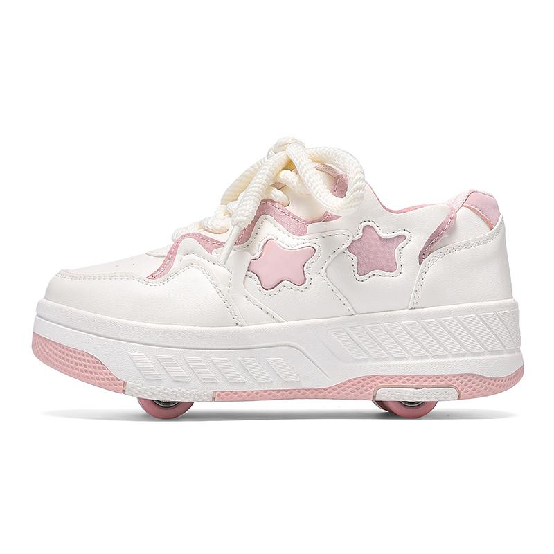 29-40 Kinder Vierrad-Sportstiefel Rollschuhlaufen Kann als flache Sportschuhe versteckt werden Schlittschuhe Sportschuhe, Damen Eislaufschuhe