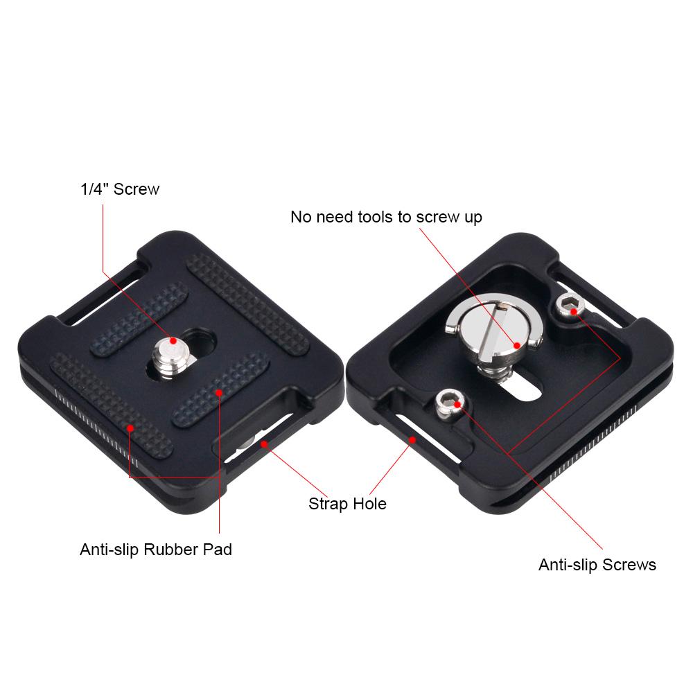 QR Plate Clamp Adapter with One QR Plate 1/4" Screw for Arca-Swiss