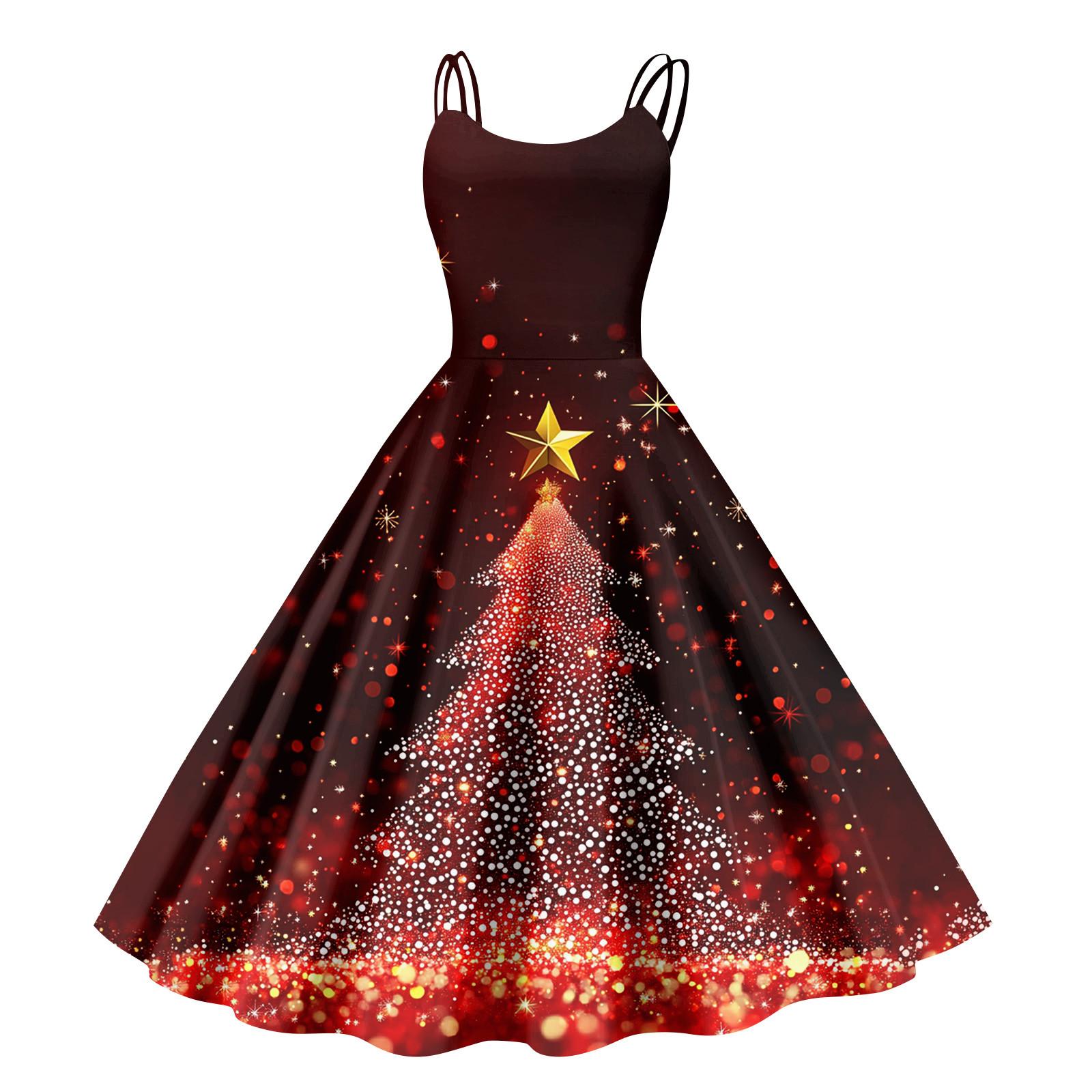 

Рождественская женская повседневная модная юбка с цветочным принтом в стиле панк-ретро с открытыми плечами XL винный