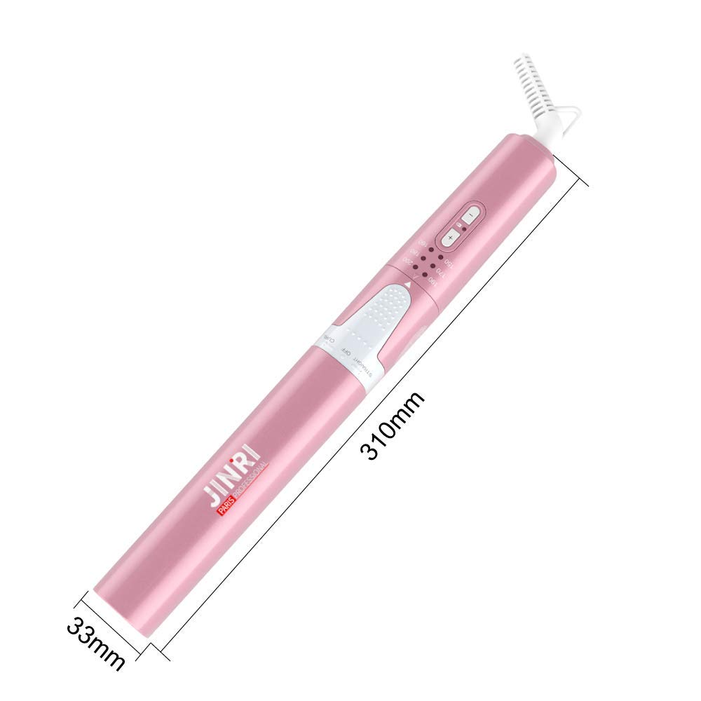 Straightener Hair Iron with 25mm 6 Temperature Settings International Includes Convenient for Home or Portable Use 2-Way & Curler, Dual-Use Tip,