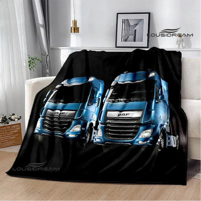 Coperte stampate retrò camion DAF 3D coperta da picnic coperte calde in flanella coperta morbida e confortevole biancheria da letto Regalo di compleanno