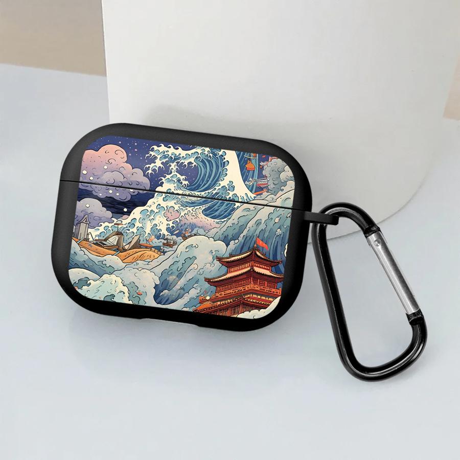 Case For Airpods 2 3 1 Pro3 Pro 4 Pro2 Earphone Cases Cover Japanese Mountain Waves Landscape