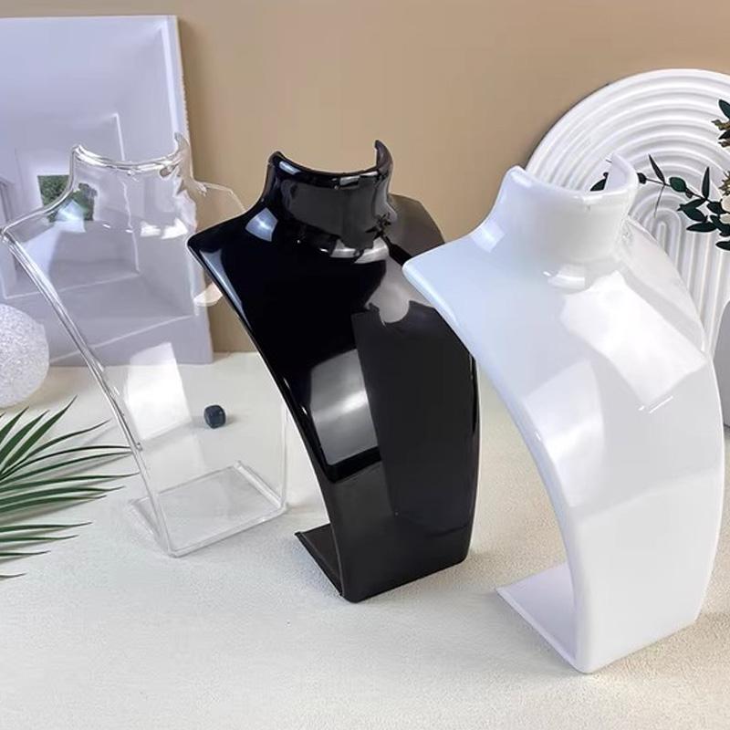 Transparenter Acryl-Porträt-Modell Schmuck-Display-Ständer Halsketten-Anhänger Ohrring-Halter Regal für dekorativen Schmuck-Organizer