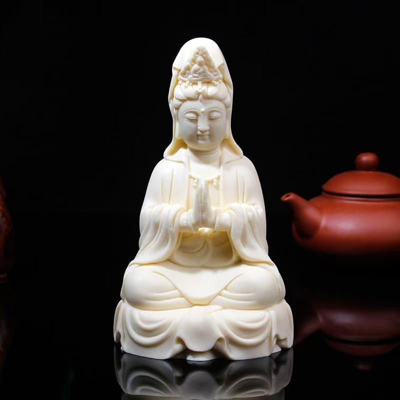 Buddhism Guanyin Characters Statue- Chinese Buddha Statue Meditation Bodhisattva Home Room Office Car Decoration Accessories